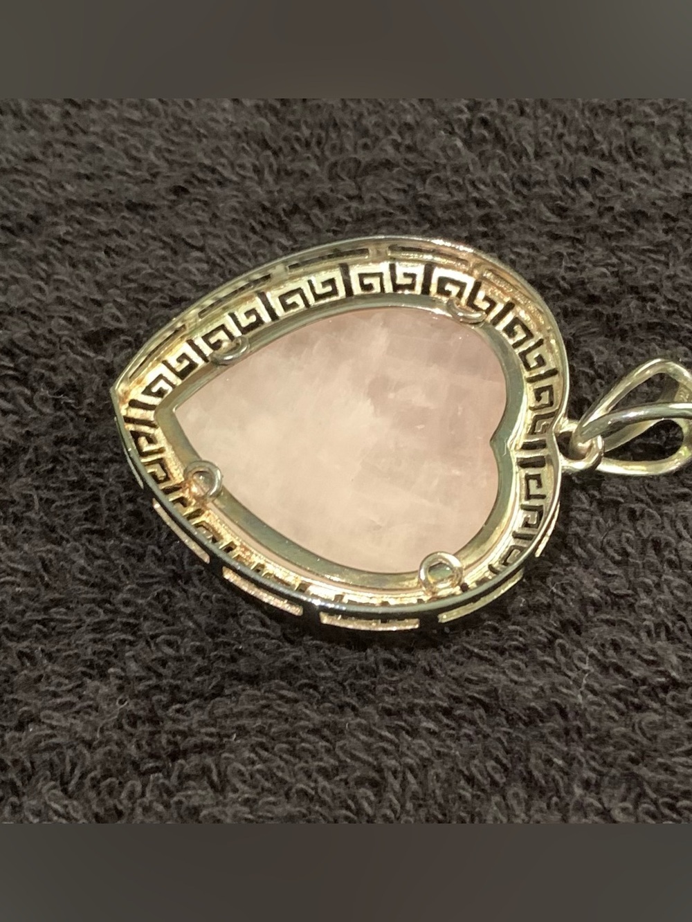Sterling Sliver Heart-Shaped Rose Quartz Pendant - Picture 4 of 6